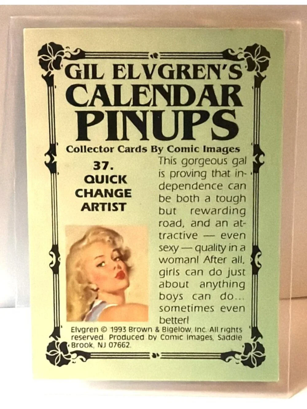 1993 Gil Elvgren Calendar Pinup Art Trading Card Single #37 Quick Change Artist